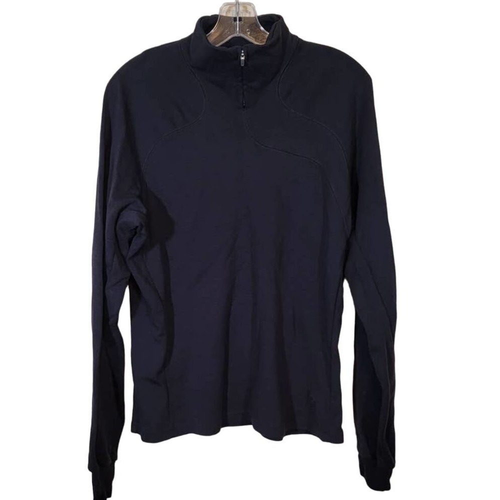 Mountain Hardwear Merino Wool Women's 1/4 Zip Pullover Mock Neck Black SZ Large